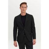 ALTINYILDIZ CLASSICS Erkek Siyah Slim Fit Dar Kesim Mono Yaka Gofre Desenli Takım Elbise - 52 - 6 Drop