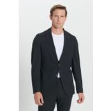 ALTINYILDIZ CLASSICS Erkek Siyah Slim Fit Dar Kesim Mono Yaka Yünlü Takım Elbise, Siyah, 48-6 Drop