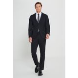 ALTINYILDIZ CLASSICS Erkek Siyah Slim Fit Dar Kesim Mono Yaka Yünlü Takım Elbise, Siyah, 54-6 Drop