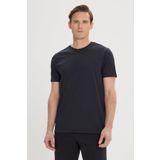 ALTINYILDIZ CLASSICS Erkek Siyah Slim Fit Dar Kesim Pamuklu Bisiklet Yaka Tişört, Siyah, S