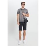 Altınyıldız Classics ERKEK SIYAH Slim Fit Dar Kesim Pamuklu Esnek Denim Şort