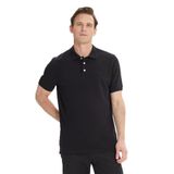 ALTINYILDIZ CLASSICS Erkek Siyah Slim Fit Dar Kesim Polo Yaka%100 Pamuk Kısa Kollu Tişört, Siyah, L