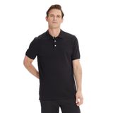 ALTINYILDIZ CLASSICS Erkek Siyah Slim Fit Dar Kesim Polo Yaka%100 Pamuk Kısa Kollu Tişört, Siyah, M