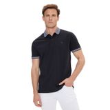 ALTINYILDIZ CLASSICS Erkek Siyah Slim Fit Dar Kesim%100 Pamuk Polo Yaka Tişört