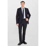 Altınyıldız Classics Erkek Siyah Slim Fit Kırlangıç Yaka Çizgili Esnek Takım Elbise - 8 Drop - 50