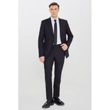 ALTINYILDIZ CLASSICS Erkek Siyah Slim Fit Kırlangıç Yaka Çizgili Esnek Takım Elbise
