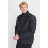 ALTINYILDIZ CLASSICS Erkek Siyah Standart Fit Normal Kesim Dik Yaka Desenli Mont - 2XL
