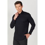 ALTINYILDIZ CLASSICS Erkek Siyah Ütü Gerektirmeyen Non-Iron Slim Fit %100 Pamuk Gömlek