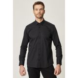 ALTINYILDIZ CLASSICS Erkek Siyah Ütü Gerektirmeyen Non-iron Slim Fit Dar Kesim %100 Pamuk Gömlek - 2XL