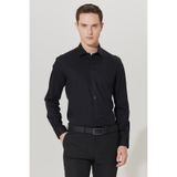 ALTINYILDIZ CLASSICS Erkek Siyah Ütü Gerektirmeyen Süper Non-iron Slim Fit Dar Kesim %100 Pamuk Gömlek