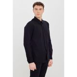 Altınyıldız Classics Erkek Siyah Ütülemesi Kolay Non-Iron Slim Fit Dar Kesim Klasik Yaka Pamuklu Gömlek, XL