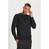 Altınyıldız Classics Erkek Siyah Yünlü Standart Fit Normal Kesim Bisiklet Yaka Triko Kazak - 2XL