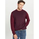 ALTINYILDIZ CLASSICS Erkek Standart Fit Jakarlı Triko Kazak Bordo-Lacivert XL Beden