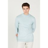 ALTINYILDIZ CLASSICS Erkek Su Yeşili Standart Fit Normal Kesim Yarım Balıkçı Yaka Triko Kazak - XL