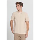 Altınyıldız Classics Erkek Sütlü Kahve-Ekru Slim Fit Dar Kesim %100 Pamuk Polo Yaka Tişört - Sütlü Kahve - Ekru - 2XL