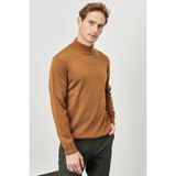 ALTINYILDIZ CLASSICS Erkek Tarçın Tüylenme Yapmayan Standart Fit Normal Kesim Yarım Balıkçı Yaka Triko Kazak,3XL