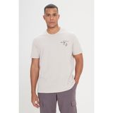 Altınyıldız Classics Erkek Taş Comfort Fit Rahat Kesim %100 Pamuk Bisiklet Yaka Tişört