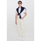 ALTINYILDIZ CLASSICS Erkek Taş Pamuklu Slim Fit Dar Kesim 5 Cepli Armürlü Esnek Pantolon