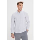 ALTINYILDIZ CLASSICS Erkek Taş Slim Fit Dar Kesim Düğmeli Yaka %100 Pamuk Gömlek