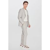 Altınyıldız Classics Erkek Taş Slim Fit Dar Kesim Mono Yaka Desenli Kapak Cepli Takım Elbise - 6 Drop - 56