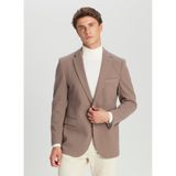 ALTINYILDIZ CLASSICS Erkek Vizon Pamuklu Slim Fit Dar Kesim Mono Yaka Kapak Cepli Blazer Ceket 58-6 Drop