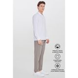 Altınyıldız Classics Erkek Vizon Pamuklu Standart Fit Normal Kesim Beli Lastikli Diagonal Desenli Örme Pantolon - XL