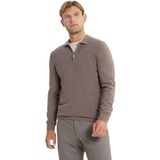 ALTINYILDIZ CLASSICS Erkek Vizon Pamuklu Standart Fit Normal Kesim Polo Yaka Armürlü Triko Kazak