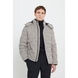 Altınyıldız Classics Erkek Vizon Rüzgar Geçirmez Termometreli Sıcak Tutan Standart Fit Kapüşonlu Desenli Mont - 2XL