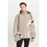 Altınyıldız Classics Erkek Vizon Sıcak Tutan Dolgulu Standart Fit Normal Kesim Dik Yaka Kapüşonlu Yan Cepli Casual Mont - 2XL