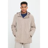 Altınyıldız Classics Erkek Vizon Standart Fit Normal Kesim Rüzgar Geçirmez Kapüşonlu Dik Yaka Mont Trençkot - 56