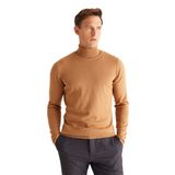 ALTINYILDIZ CLASSICS-Erkek Vizon Standart Fit Normal Kesim Tam Balıkçı Yaka Triko Kazak