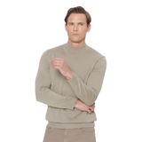 ALTINYILDIZ CLASSICS Erkek Vizon Standart Fit Normal Kesim Yarım Balıkçı Yaka Pamuklu Triko Kazak - XL