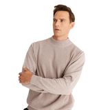 ALTINYILDIZ CLASSICS Erkek Vizon Standart Fit Normal Kesim Yarım Balıkçı Yaka Pamuklu Triko Kazak,2XL