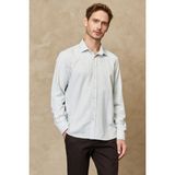 ALTINYILDIZ CLASSICS Erkek Yeşil-beyaz Slim Fit Dar Kesim Klasik Yaka Armürlü Gömlek - Yeşil - Beyaz
