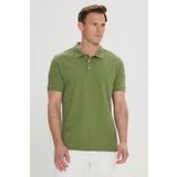 ALTINYILDIZ CLASSICS Erkek Yeşil Slim Fit Dar Kesim Polo Yaka%100 Pamuk Kısa Kollu Tişört