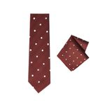 ALTINYILDIZ CLASSICS Kravat-Mendil Set, Renk Beyaz - Bordo, Beden STN