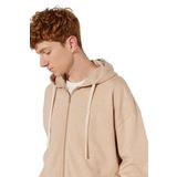 ALTINYILDIZ CLASSICS Oversize Fit Bol Kesim Kapüşonlu Yaka %100 Pamuk Fermuarlı Sweatshirt, Renk Kahverengi, Beden M