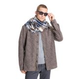 ALTINYILDIZ CLASSICS Oversize Geniş Kesim Klasik Yaka Yünlü Kırçıl Desenli Flanel Gömlek Ceket, Renk Kahverengi, Beden S