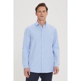 Altınyıldız Classics Pamuklu Slim Fit Dar Kesim Klasik Yaka Çizgili Gömlek - Acık Mavi