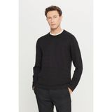 Altınyıldız Classics Pamuklu Standart Fit Normal Kesim Bisiklet Yaka Jakarlı Triko Kazak - Siyah - XL