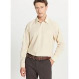 ALTINYILDIZ CLASSICS Regular Fit Klasik Yaka Gömlek, M, 5003307299, Bej, Erkek