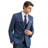 ALTINYILDIZ CLASSICS Slim Fit Dar Kesim Kırlangıç Yaka Armürlü Yelekli Klasik Takım Elbise, Renk Lacivert, Beden 46-6 Drop
