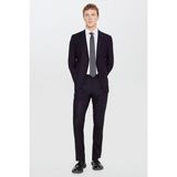 Altınyıldız Classics Slim Fit Dar Kesim Kırlangıç Yaka Beli Gizli Lastikli Kapak Cepli Ekose Desenli Takım Elbise - Siyah - 6 Drop - 52