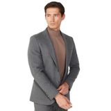 ALTINYILDIZ CLASSICS Slim Fit Dar Kesim Kırlangıç Yaka Çizgili Takım Elbise, Renk Koyu Gri, Beden 50-6 Drop
