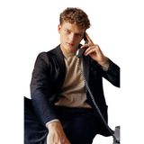 ALTINYILDIZ CLASSICS Slim Fit Dar Kesim Kırlangıç Yaka Desenli Takım Elbise, Renk Lacivert, Beden 48-6 Drop