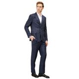 ALTINYILDIZ CLASSICS Slim Fit Dar Kesim Kırlangıç Yaka Tweet Desenli Yünlü Takım Elbise, Renk Lacivert, Beden 46-6 Drop