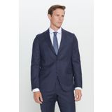 ALTINYILDIZ CLASSICS Slim Fit Dar Kesim Kırlangıç Yaka%100 Yünlü Çizgili Takım Elbise, Lacivert, 48-6 Drop