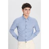 Altınyıldız Classics Slim Fit Dar Kesim Klasik Yaka Flanel Mavi Gömlek