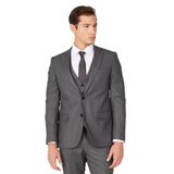 ALTINYILDIZ CLASSICS Slim Fit Dar Kesim Mono Yaka Armürlü Yelekli Takım Elbise, Renk Antrasit, Beden 46-6 Drop