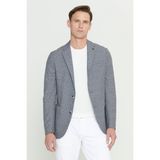 Altınyıldız Classics Slim Fit Dar Kesim Mono Yaka Desenli Blazer Ceket - Siyah - Beyaz
